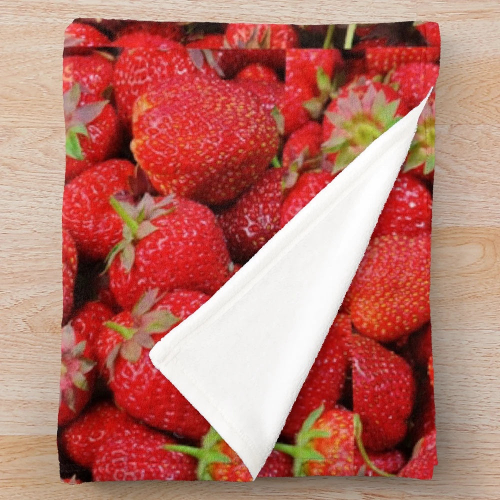 Soft and Plush Strawberry Themed Blanket