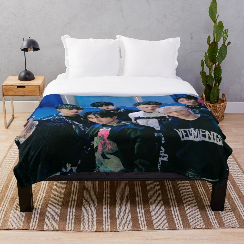 Stray Kids Inspired Plush Blanket with Band Members