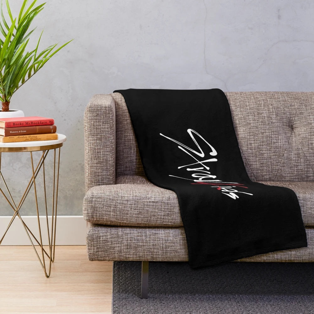 Stray Kids inspired plush blanket featuring the group's logo