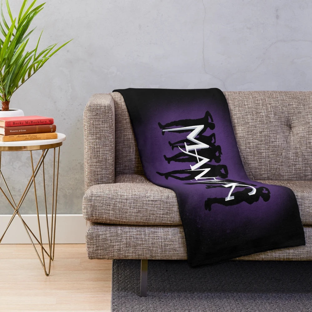 Stray Kids Maniac-themed plush blanket in purple