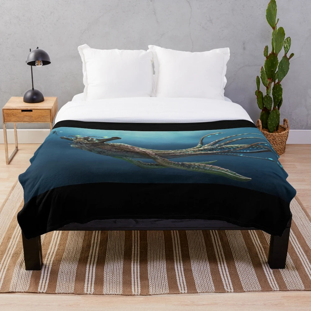 Soft and cuddly plush blanket inspired by the underwater world of Subnautica