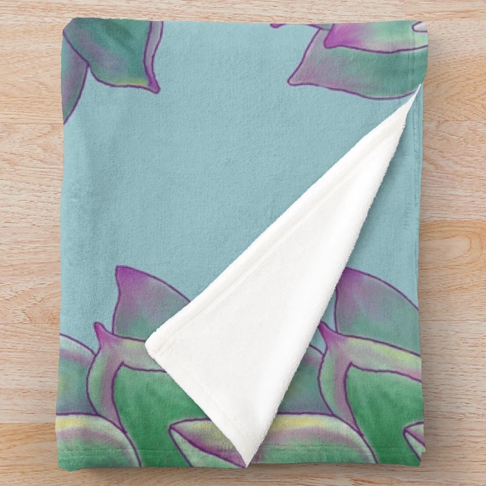 Soft and Plush Succulent Plant Themed Blanket