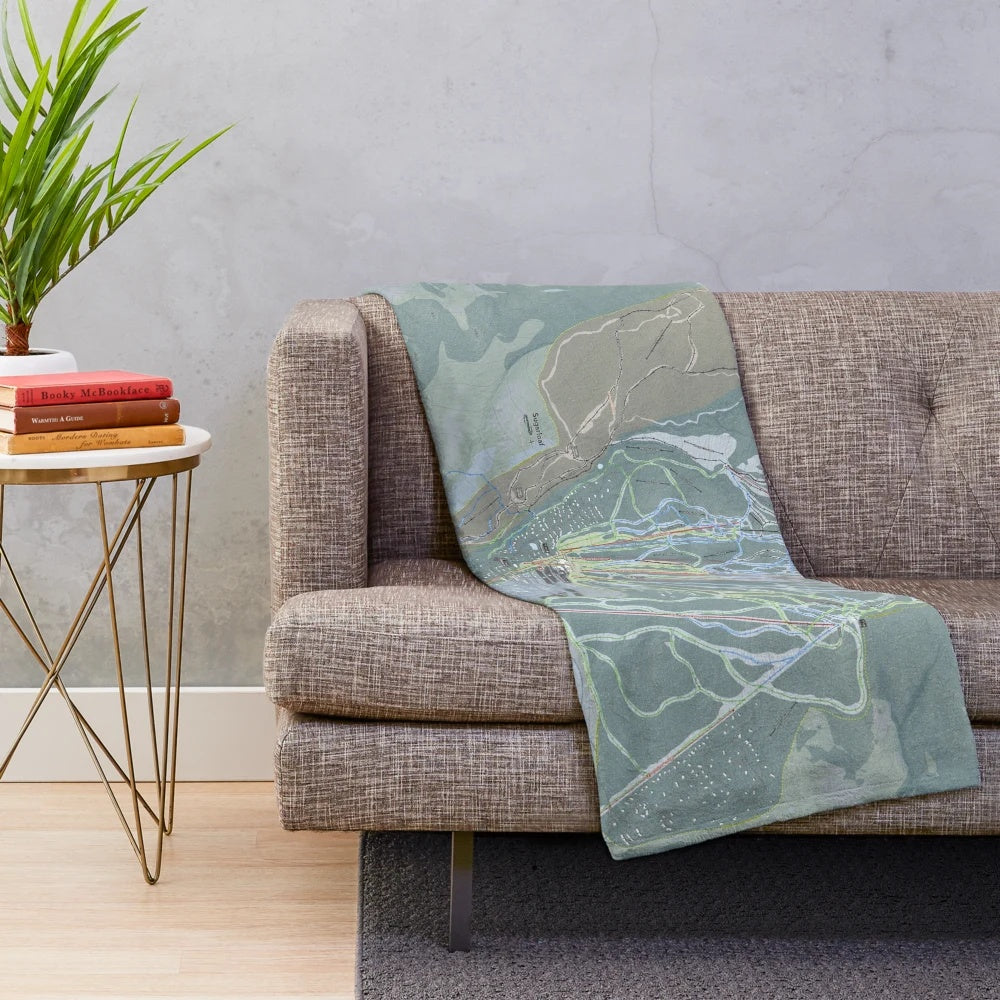 Sugarloaf Resort ski trail map printed on a plush, soft blanket