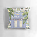 Soft, plush pillow featuring a bookstore design, perfect for reading and relaxing.