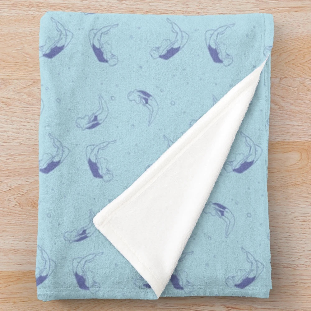 Plush blanket featuring summer swimmers design