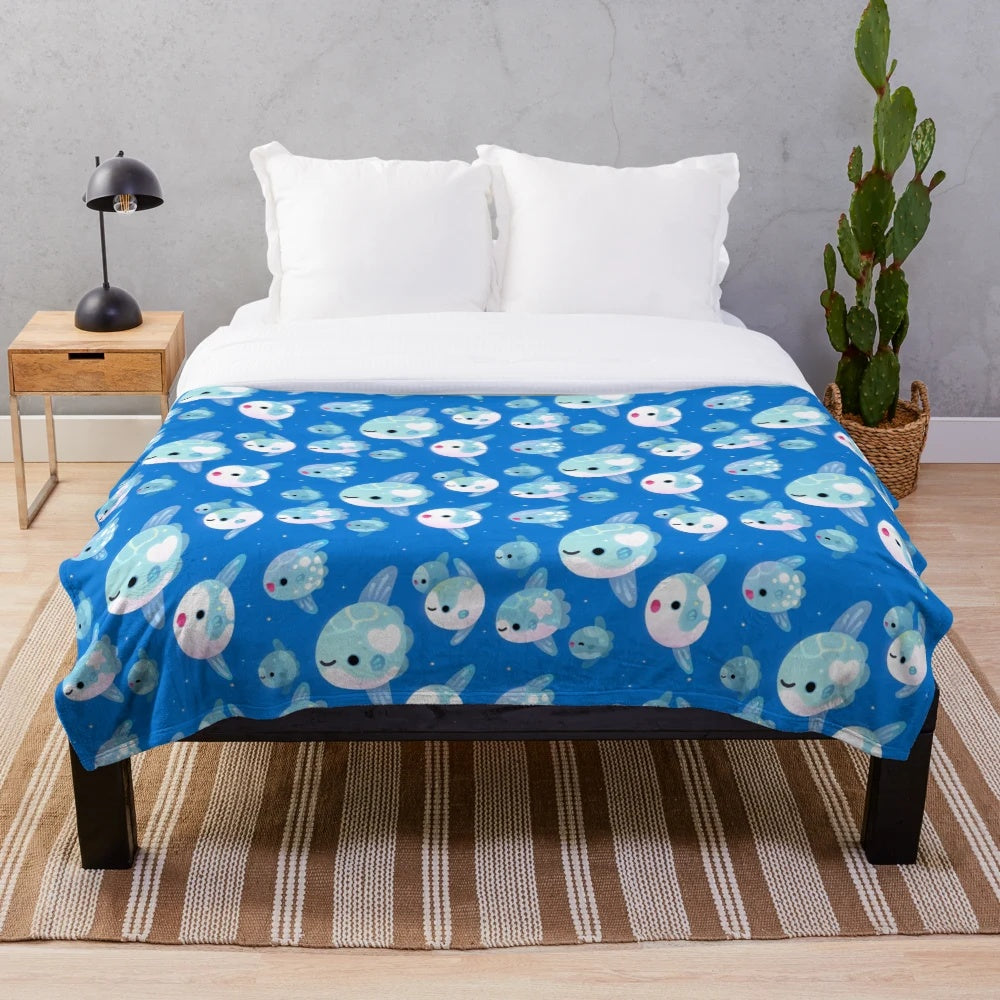 Soft and Cuddly Sunfish Plush Blanket for Dreamy Ocean Vibes