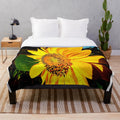Sunflower plush blanket with soft, nature-inspired design