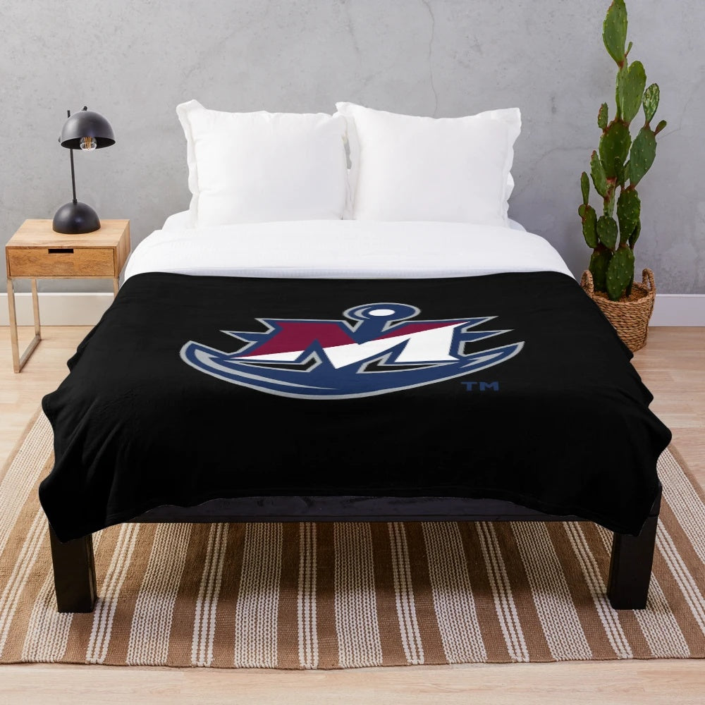 SUNY Maritime-inspired plush blanket with college logo