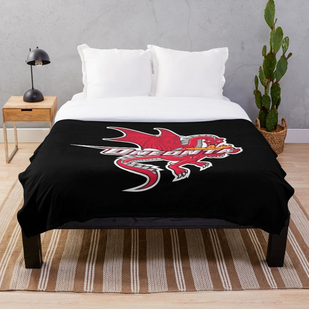 SUNY Oneonta Red Dragons-inspired plush blanket