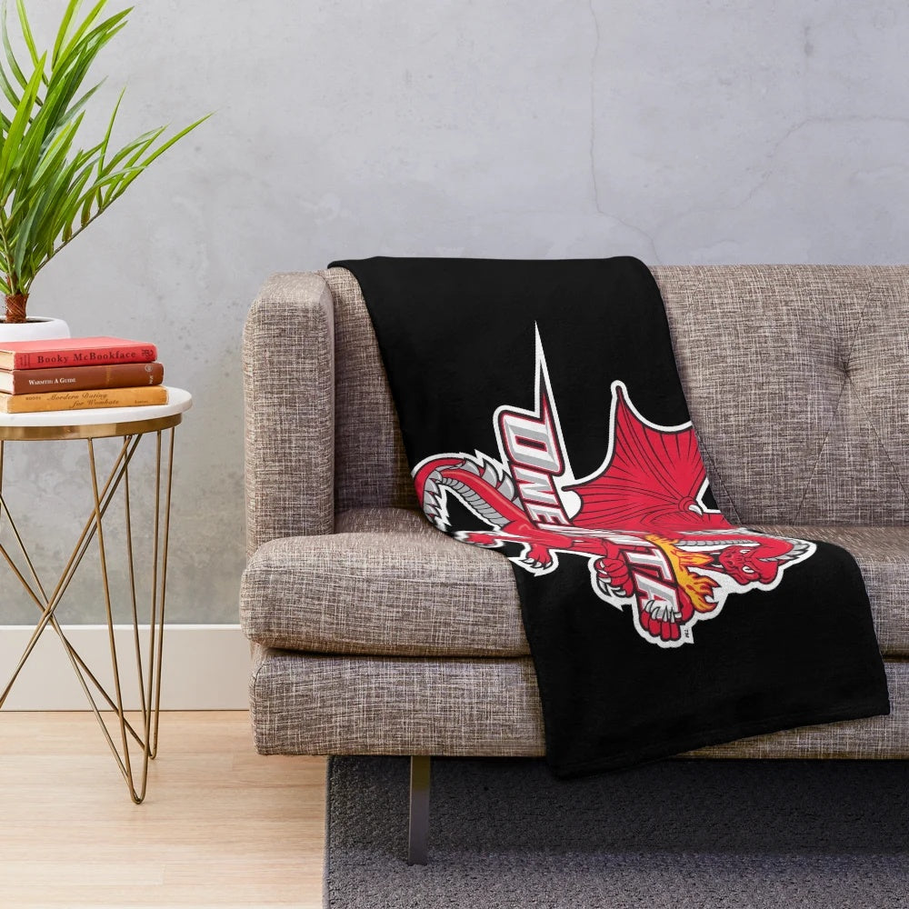 SUNY Oneonta Red Dragons-inspired plush blanket