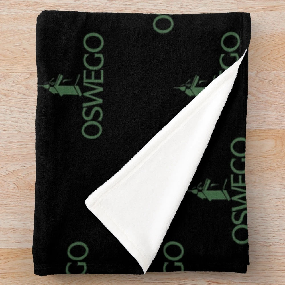 SUNY Oswego inspired plush blanket with college logo