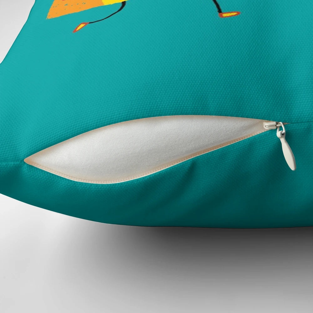 A soft, plush pillow featuring a mature, bespectacled character design for cozy, whimsical home decor.