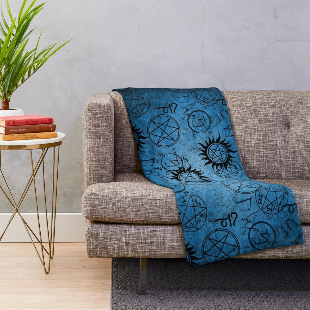 Soft and warm supernatural-themed plush blanket