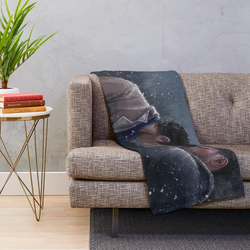 Warm plush blanket with supernatural fan art design