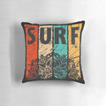 Colorful surf-themed decorative throw pillow with mandala design