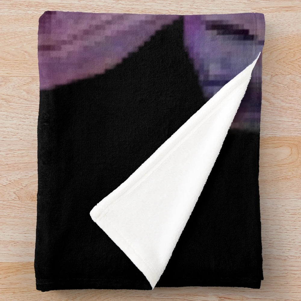 Plush blanket with a "Sus" face, inspired by the Jerma985 meme