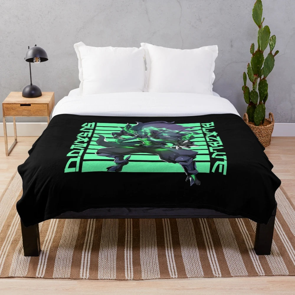 Susanoo-themed plush blanket, featuring the iconic character from the BlazBlue video game series