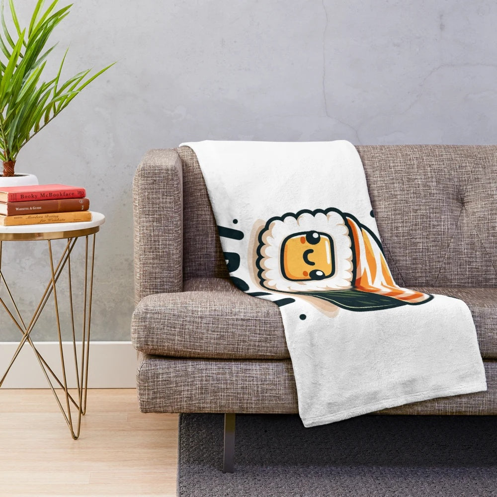 Sushi roll plush blanket with a pun design for sushi lovers