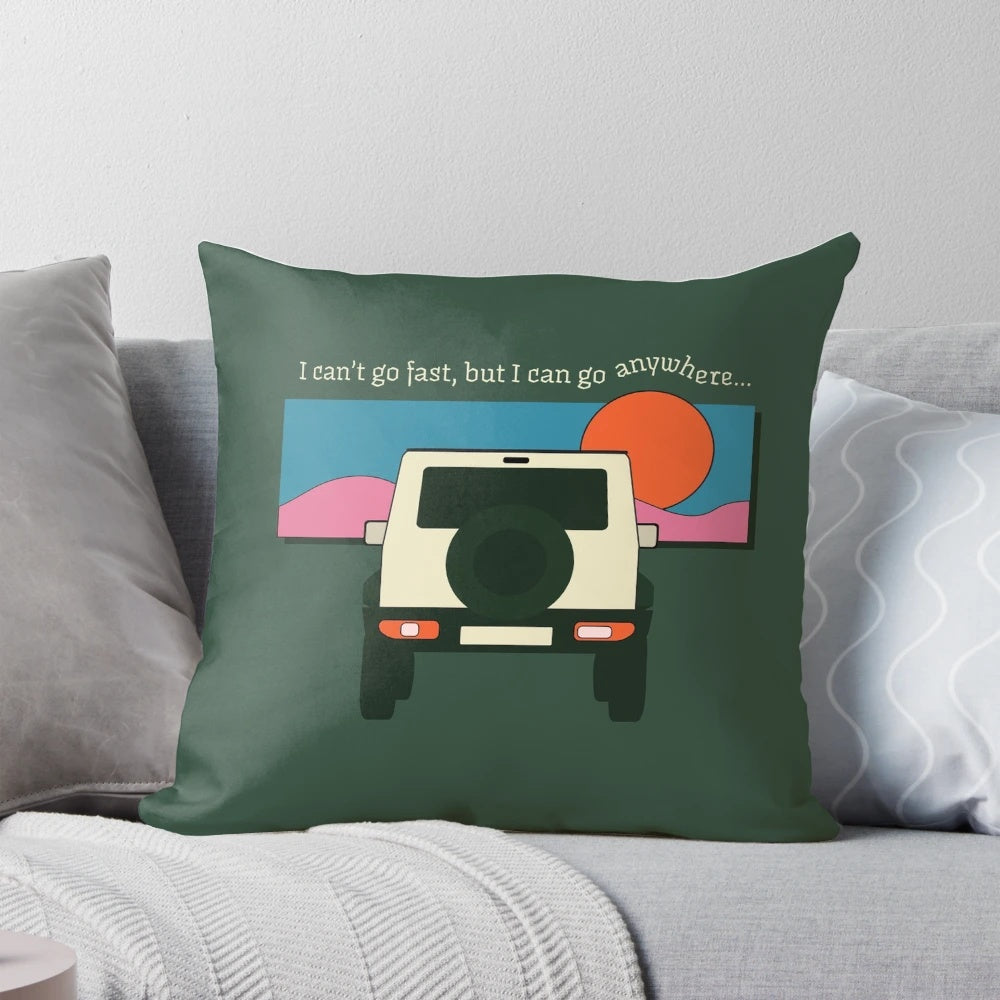 Cream-colored Suzuki Jimny-themed decorative pillow, perfect for Jimny enthusiasts and 4x4 fans.