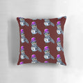 Swag snowman design printed on a soft, plush pillow for the ultimate holiday comfort.