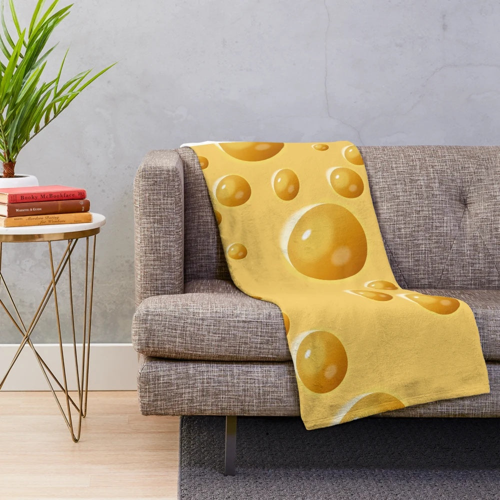 Soft and plush Swiss cheese design blanket