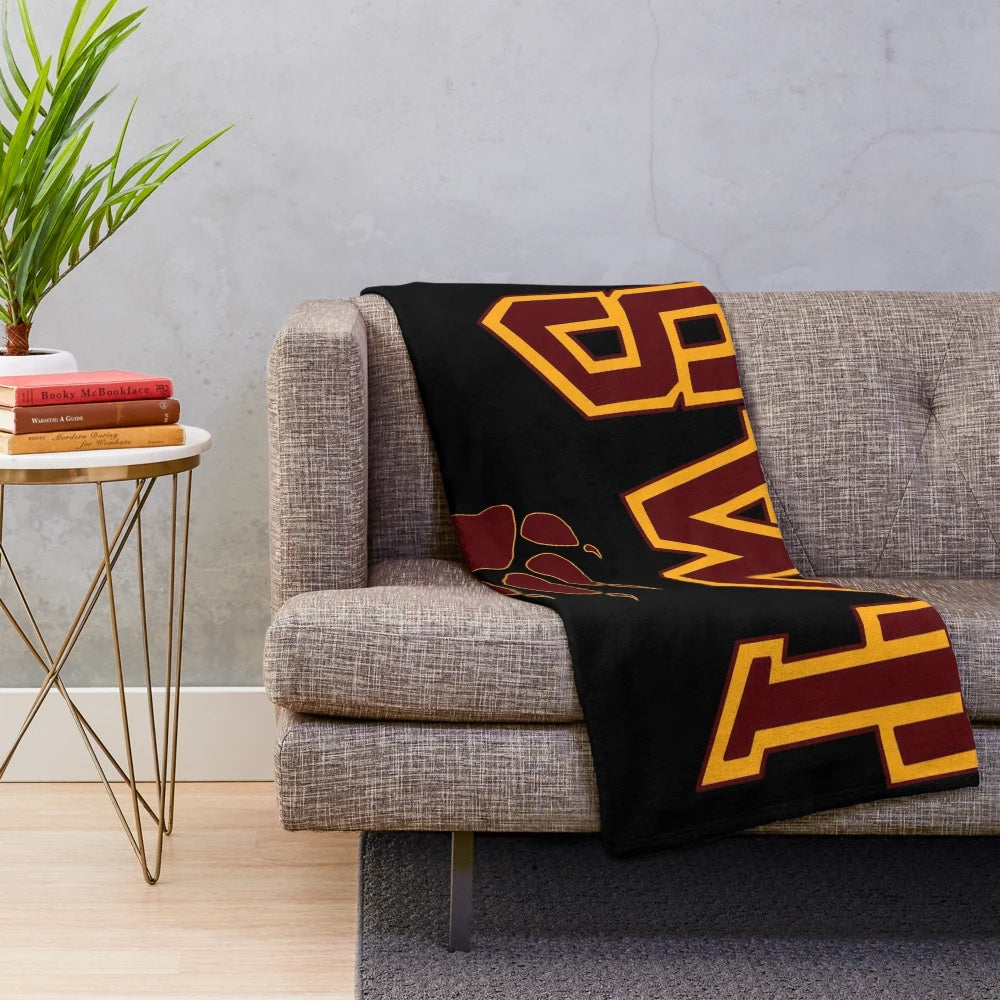 Soft plush blanket with Texas State University logo