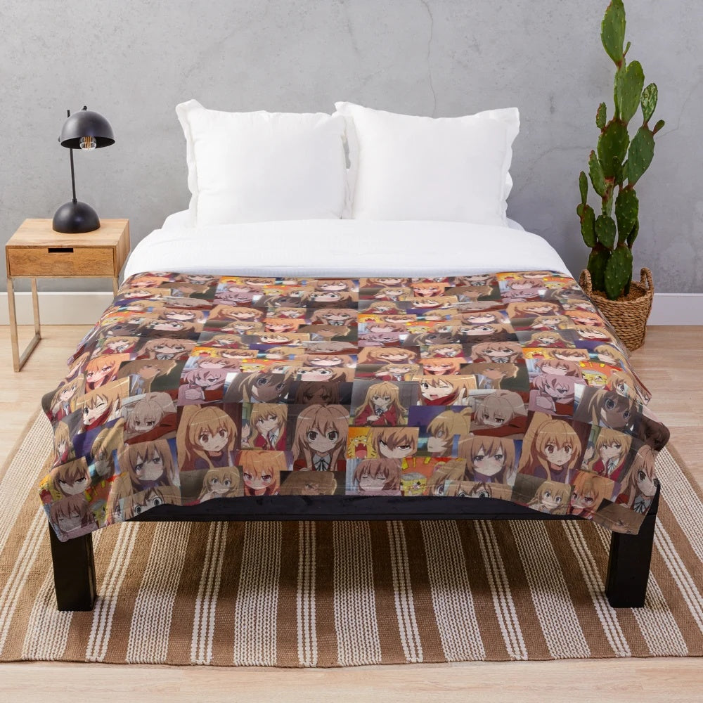 Soft and cuddly Taiga Aisaka plush blanket for Toradora! anime fans
