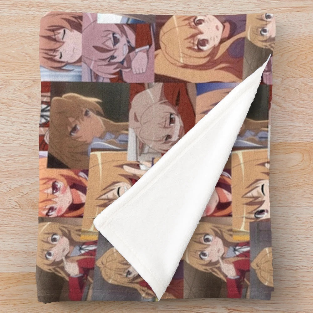 Soft and cuddly Taiga Aisaka plush blanket for Toradora! anime fans