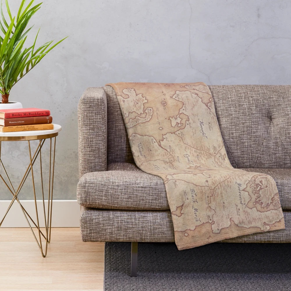 Tamriel plush blanket featuring The Elder Scrolls game map