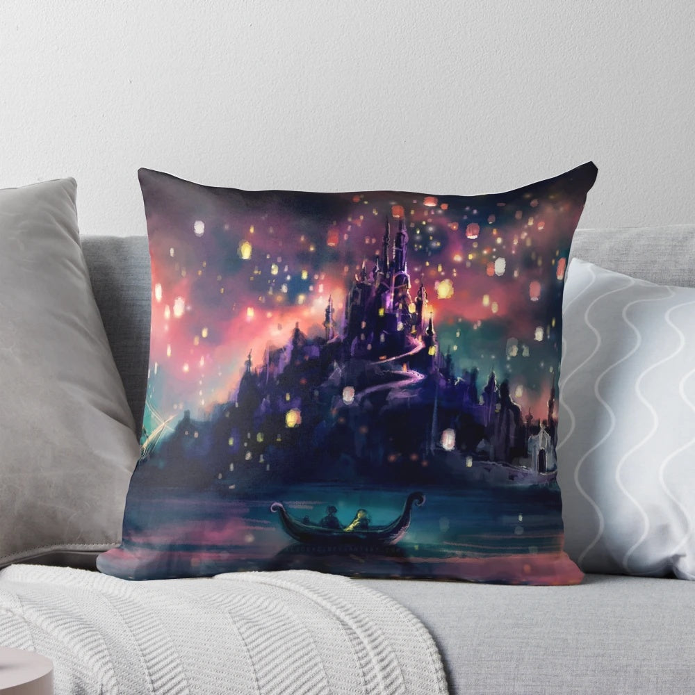 Soft, plush pillow inspired by the Disney movie Tangled, featuring a tangled design.