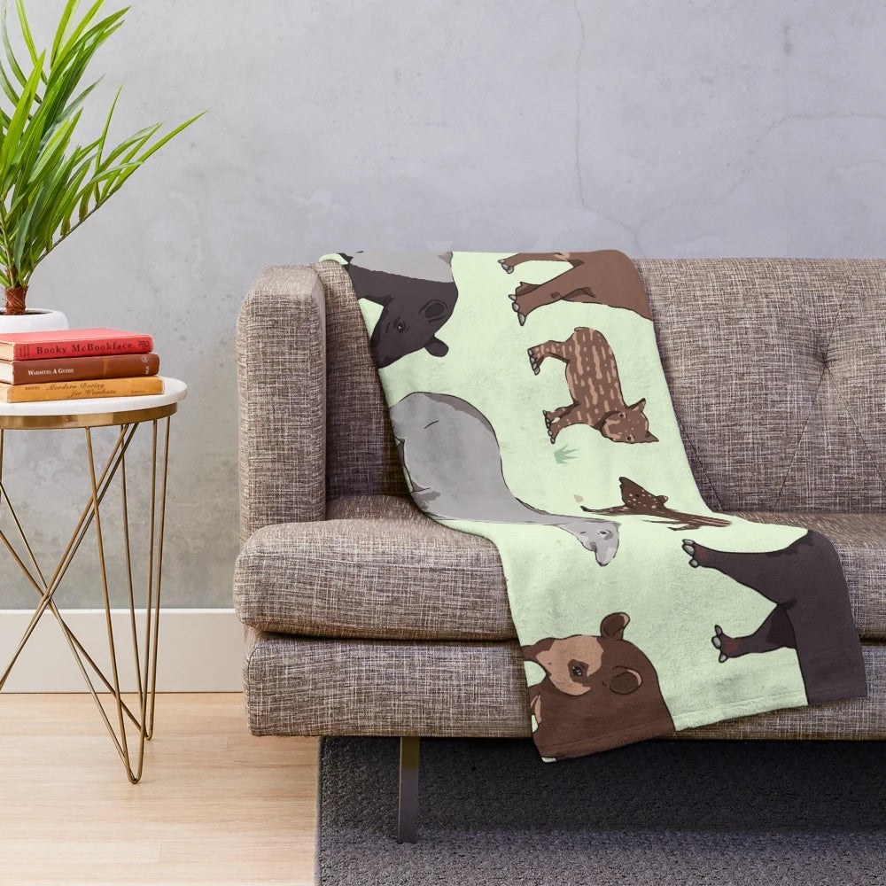 Soft and cuddly tapir plush blanket