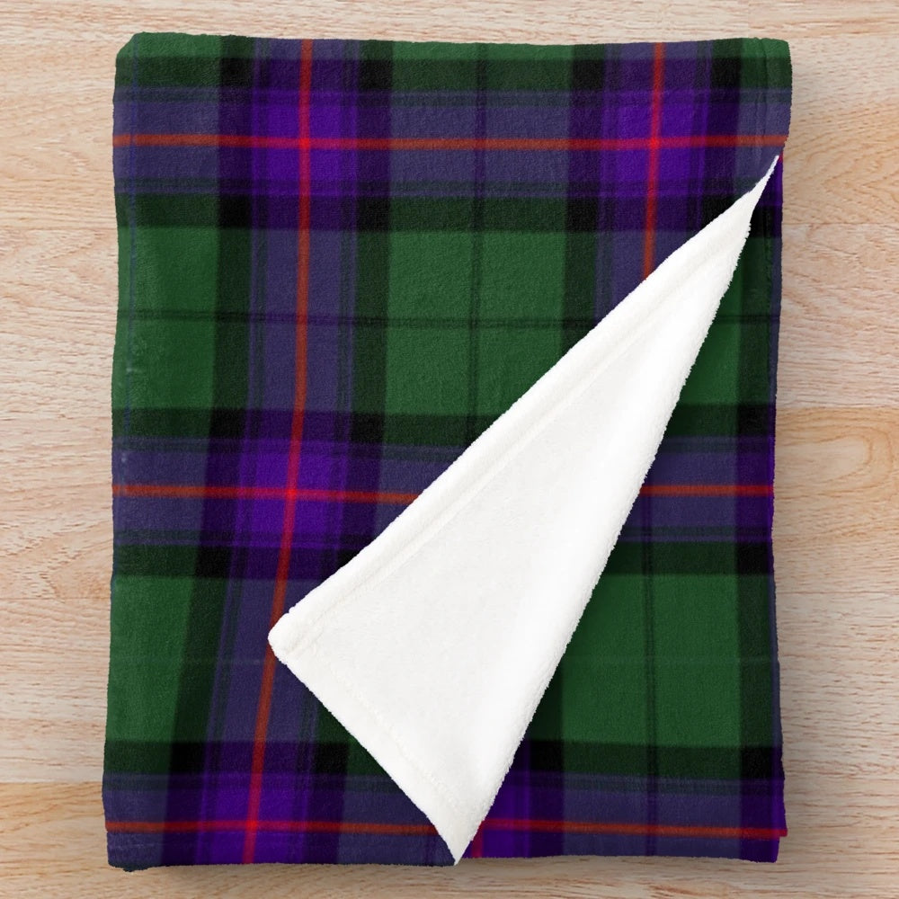 Clan Armstrong Tartan Plush Blanket, cozy Scottish-inspired home accessory