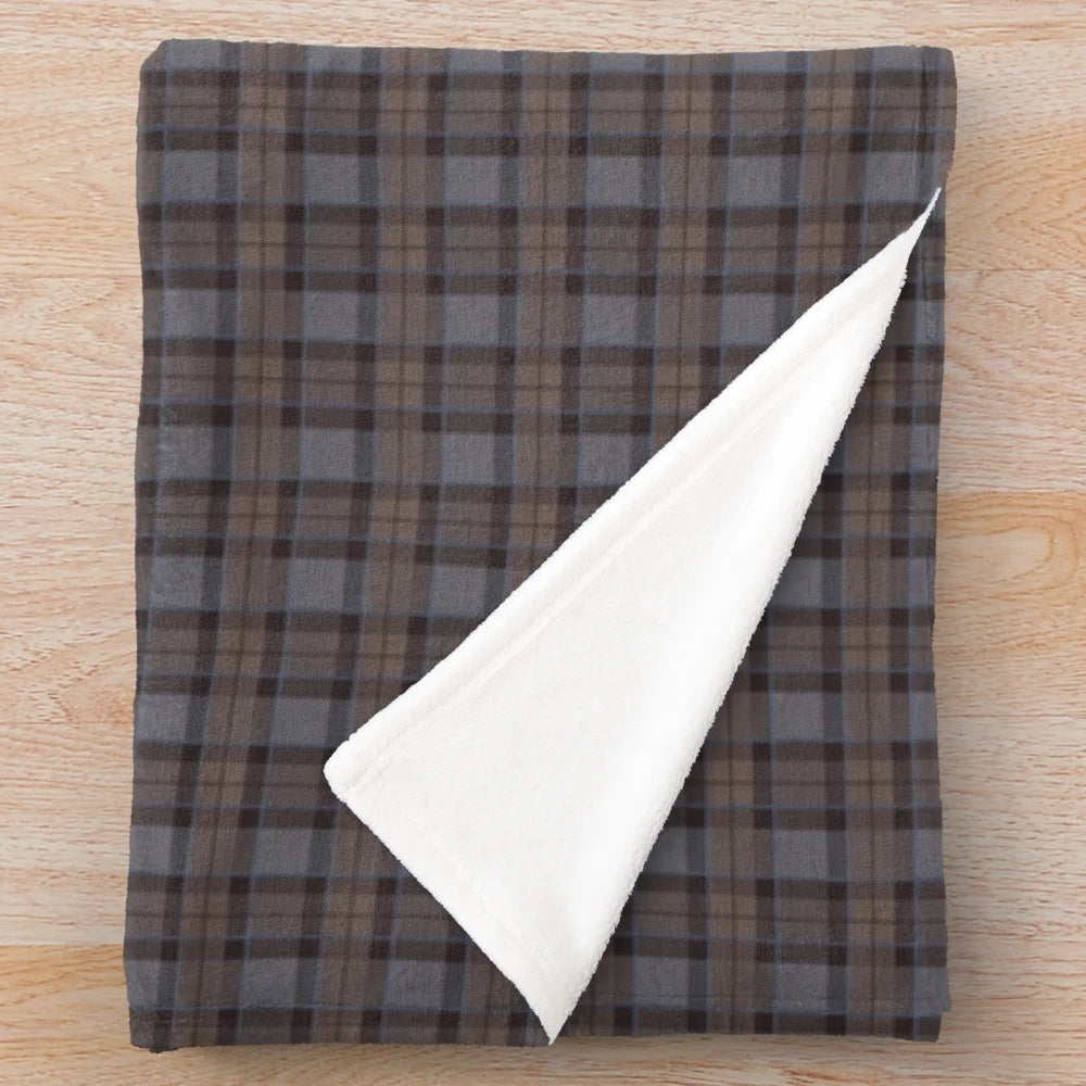 Colorful Outlander-inspired tartan plush blanket