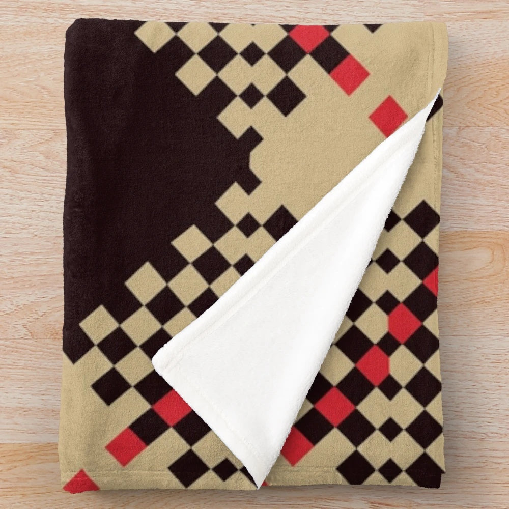 Tartan plaid plush blanket with traditional Scottish clan pattern design