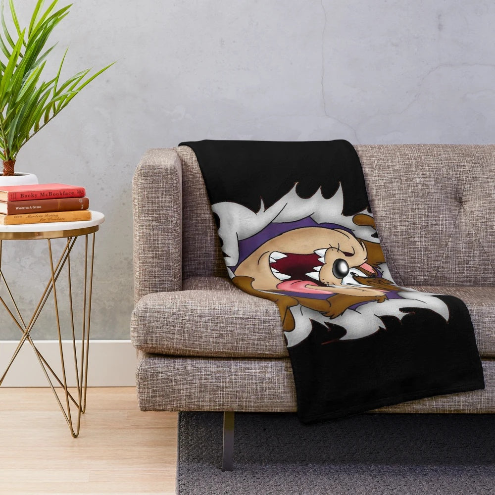 Soft and cuddly Tasmanian Devil plush blanket for children