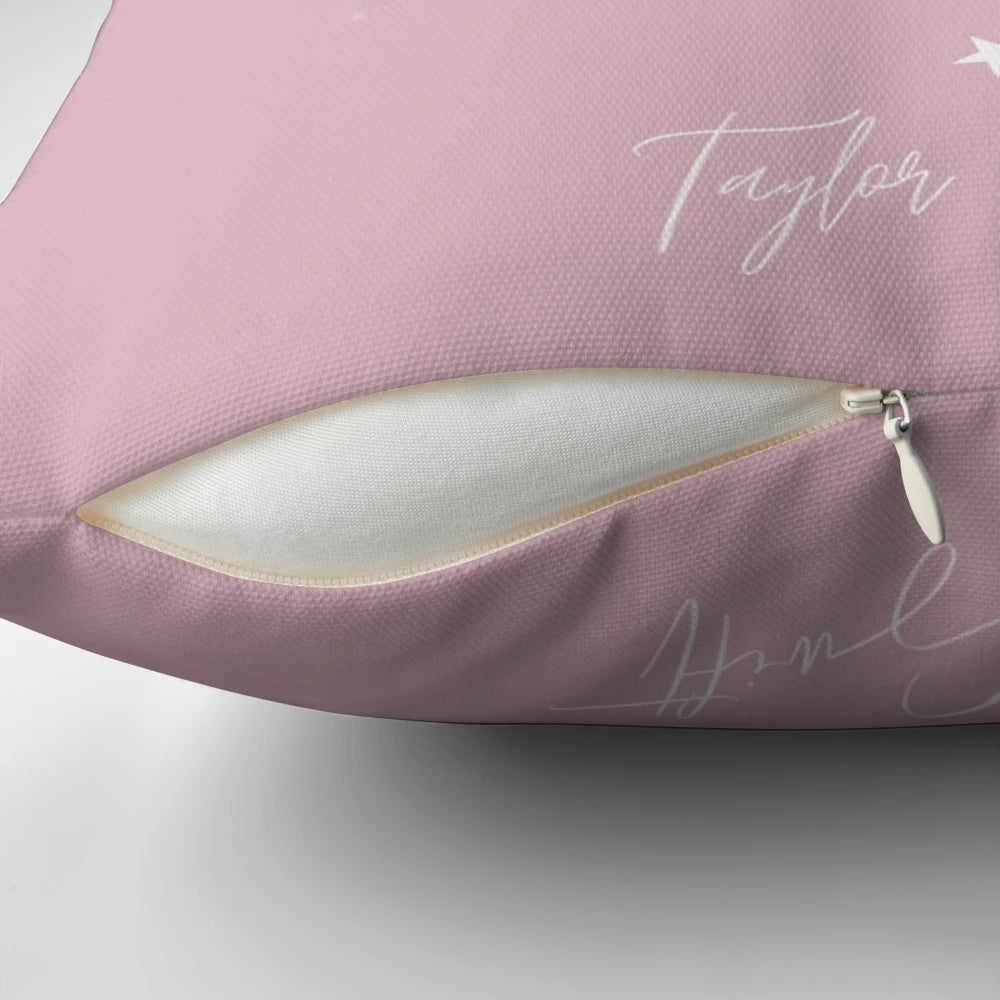 Soft, plush pillow featuring the Taylor Swift logo and "Swiftie" text