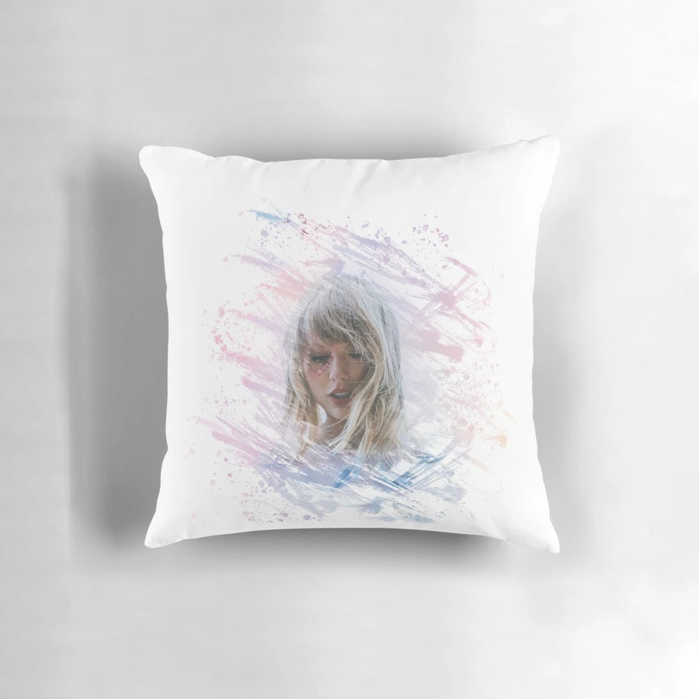 Taylor Swift Lover Pillow with Stylized Floral Artwork
