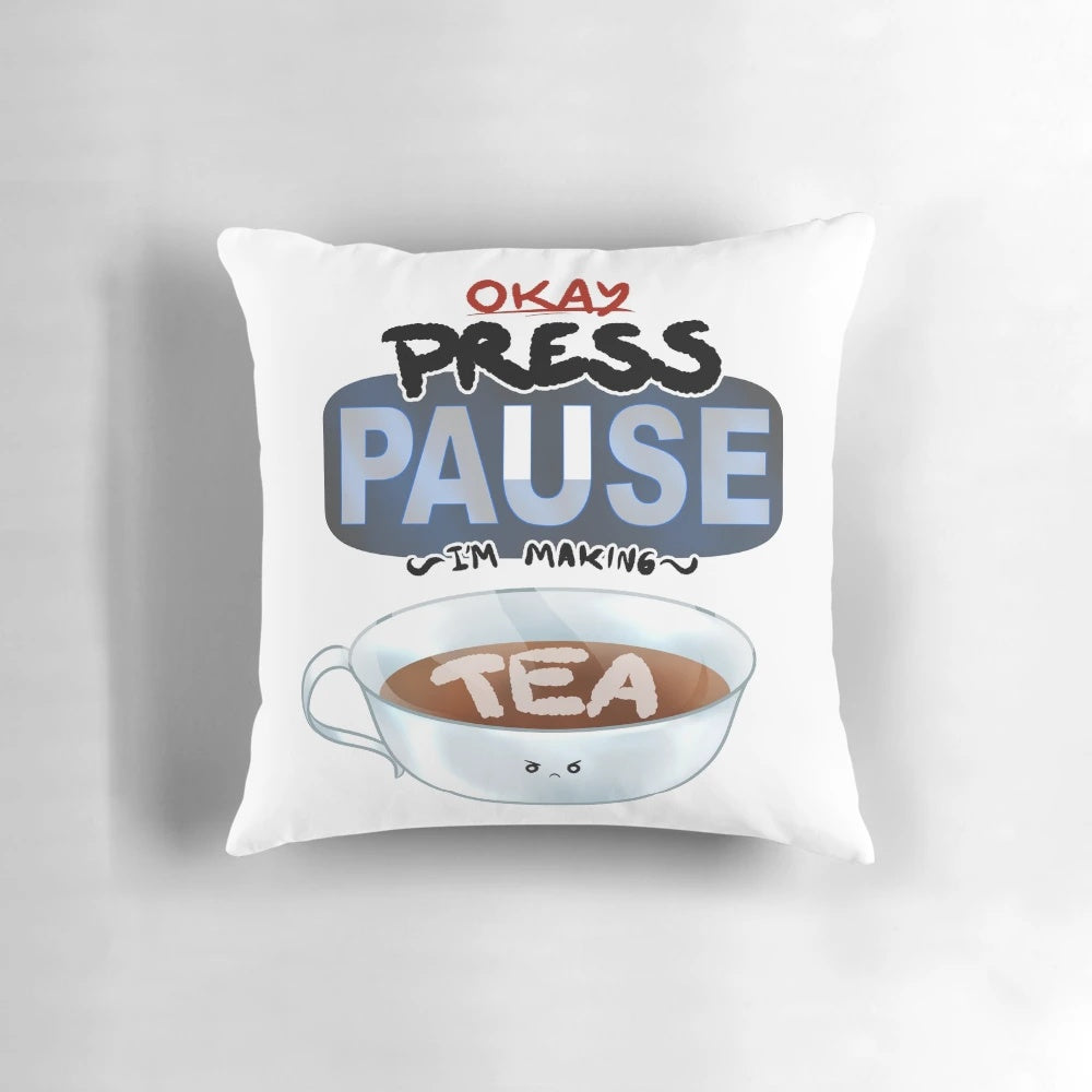 Ragequit Tea Break Pillow with a cozy, plush design for gaming and relaxation