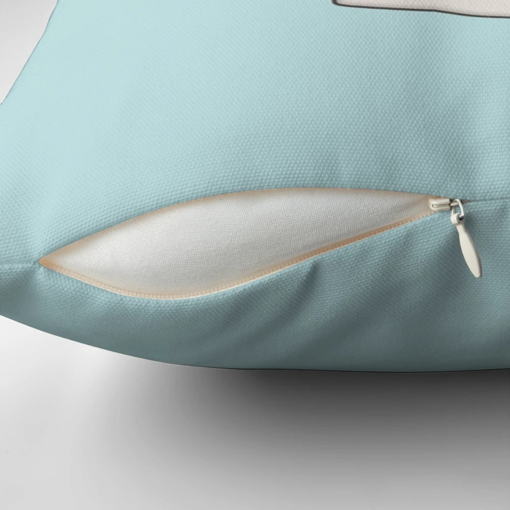 A soft, silk tea-themed pillow with a cute and kawaii design, perfect for a relaxing morning tea break.