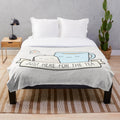 Cozy plush tea themed blanket with teacups and pun design