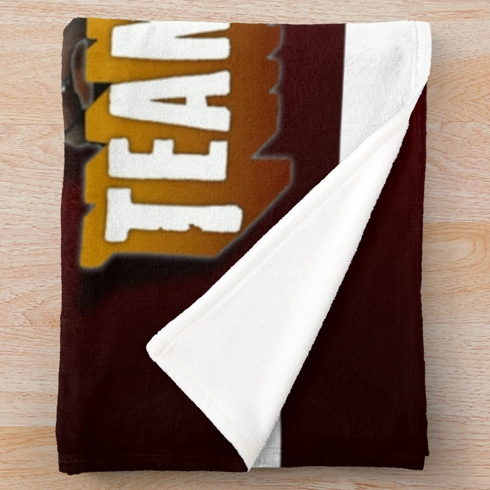 Team Fortress 2 inspired plush blanket with game logo
