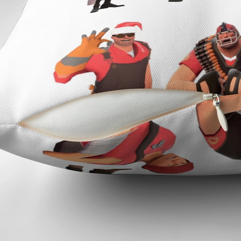 Team Fortress 2 Pillow featuring all playable classes and the iconic TF2 logo