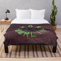 Techno-inspired plush blanket with vibrant colors and patterns