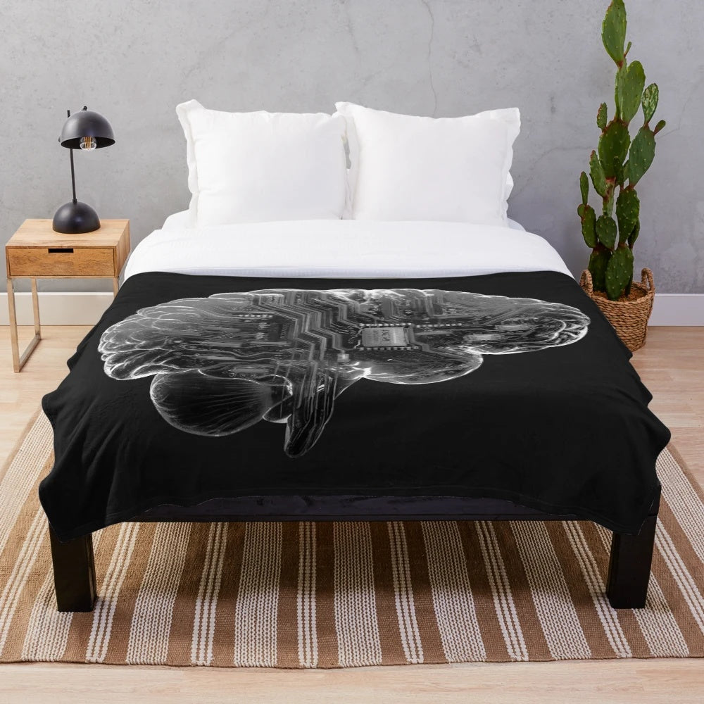 Technological Mind Plush Blanket for Cozy Home Decor