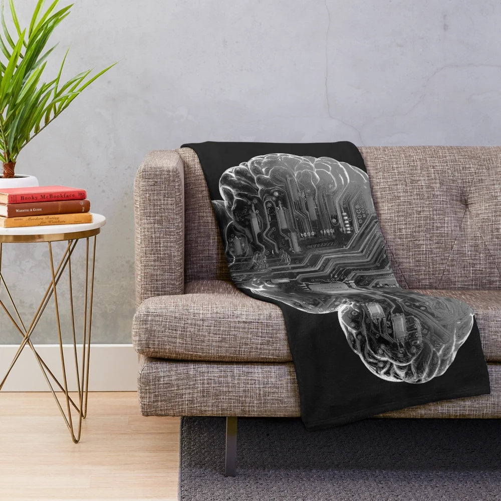 Technological Mind Plush Blanket for Cozy Home Decor