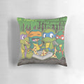 Colorful Teenage Mutant Ninja Turtles inspired chibi-style pillow for a fun pizza party