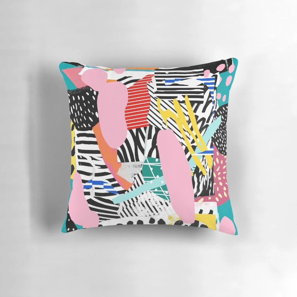 Soft and plush tennis court throw pillow with vibrant tennis court design