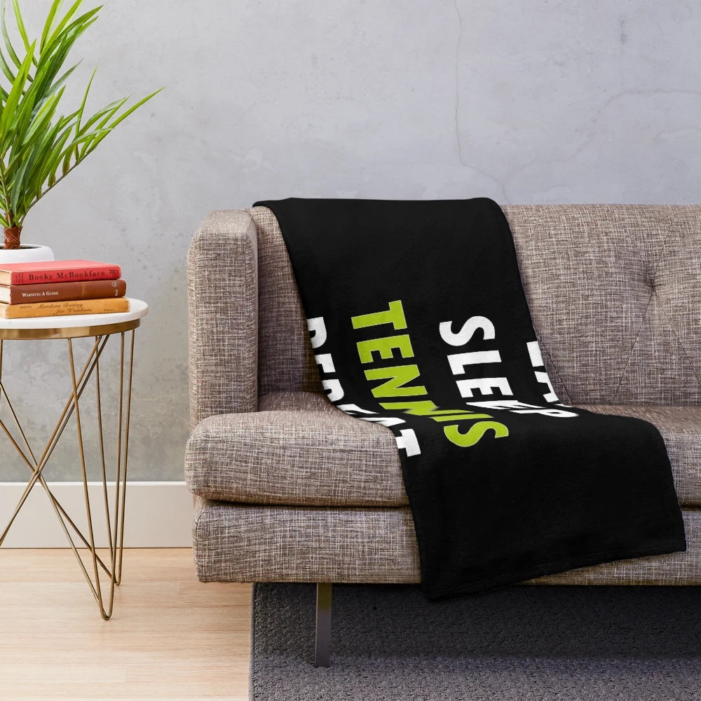 Plush tennis-themed blanket for tennis enthusiasts