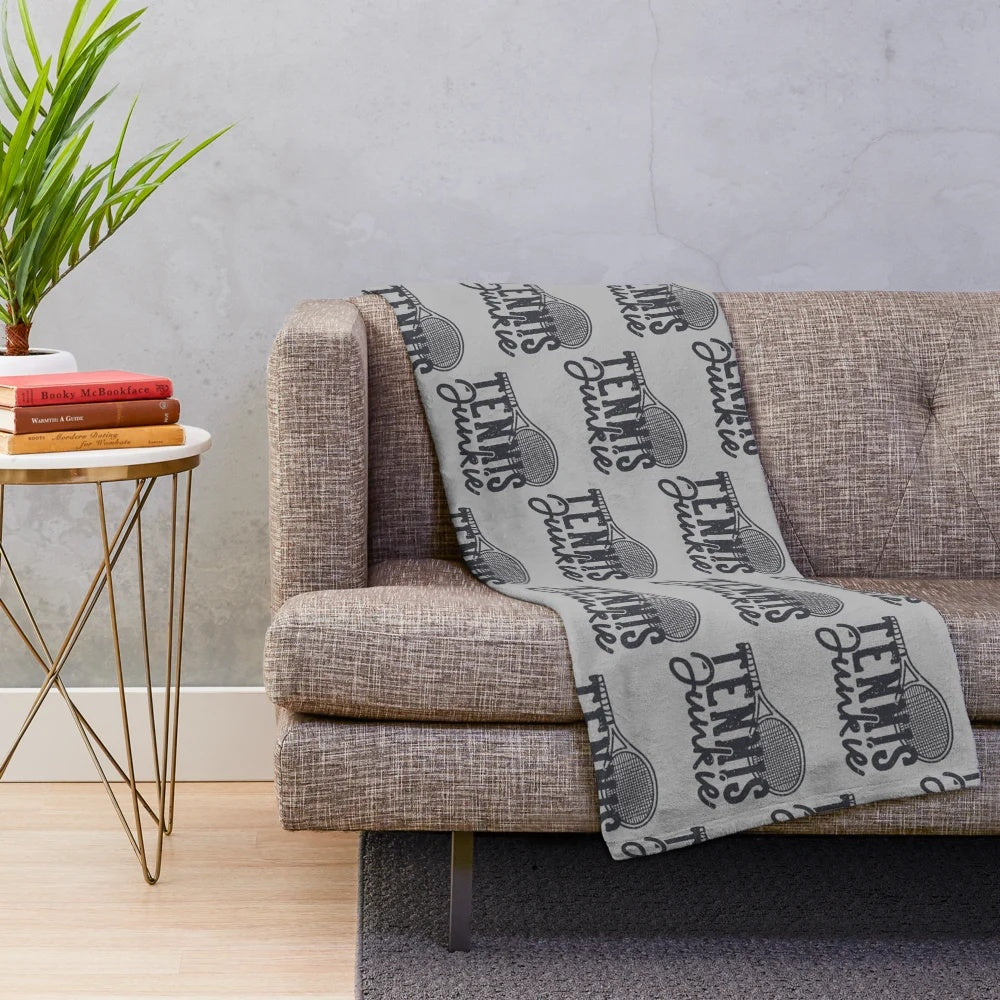 Tennis Plush Blanket with Tennis Racquet Design