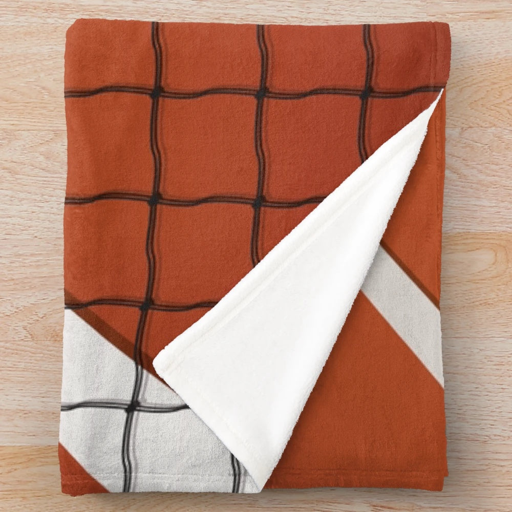 Tennis player on a clay court plush blanket